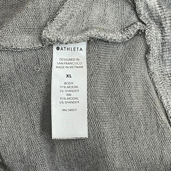 Athleta Womens Crew Neck Round Tulip Hem Long Sleeve Gray Athletic Sweatshirt XL - Picture 6 of 6